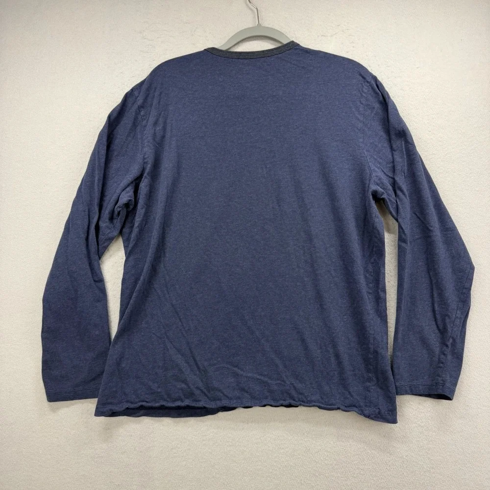Banana Republic T Shirt Mens XL Blue Ringer Crew Neck Long Sleeve Tee Cotton USA